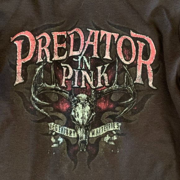 Legendary Whitetails Predator in Pink Womens Size Medium Hooded Thermal Top - Picture 2 of 7